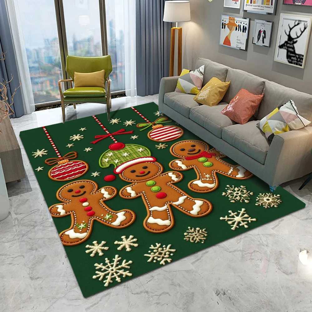 Christmas Tree Santa Claus Carpet Living Room Sofa Bedroom Study Kitchen Entrance Door Mat Non-slip Cute Cartoon Home Decor RugM251117