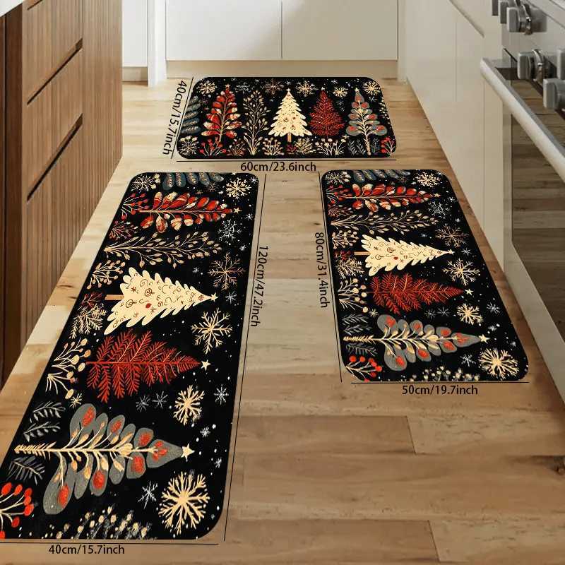 VIKAMA Christmas Carpet Christmas Tree CarpetKitchen Rug Long Carpet Absorbent Doormat Carpet For Live Room Sofa Floor MatM251117
