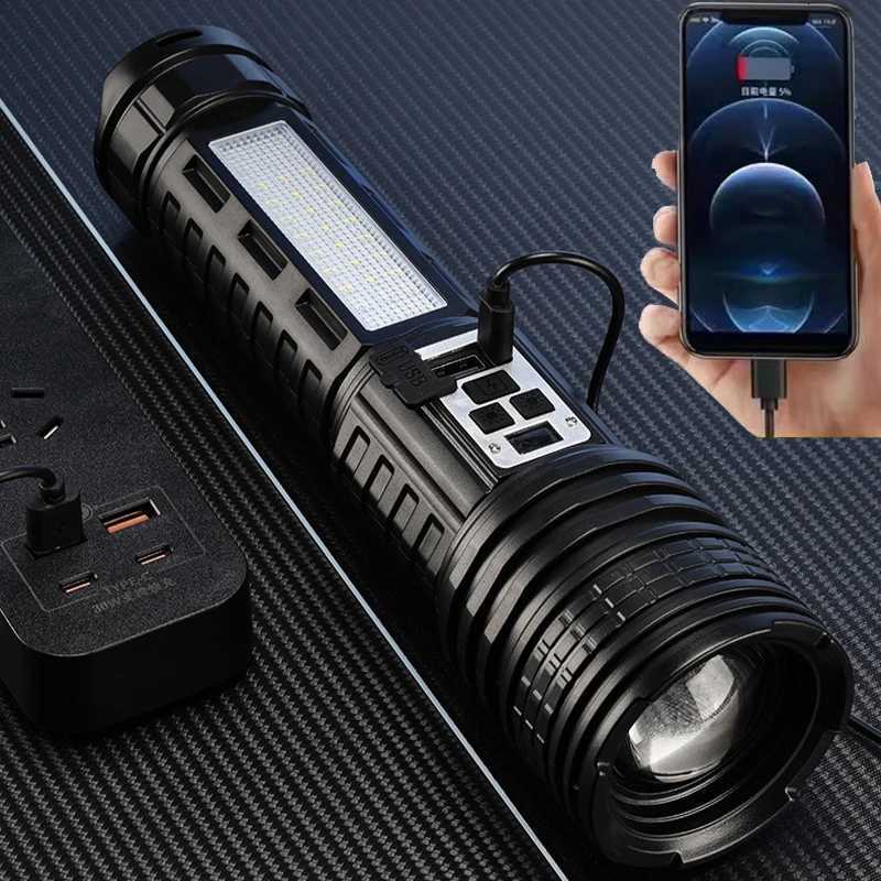 Most Powerful LED Flashlight Rechargeable Super Bright Flashlights Long Range Tactical Torch Light For Fishing Hunting M251117