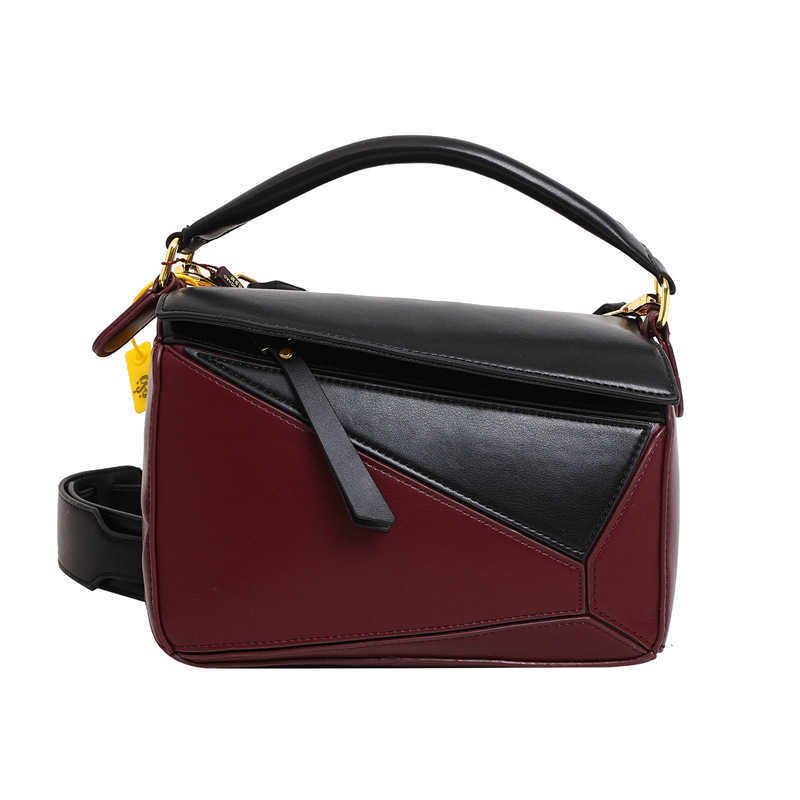 New style minimalist hand-held geometric lightweight and large capacity doctors bag new versatile lychee pattern crossbody bigclothfgg22