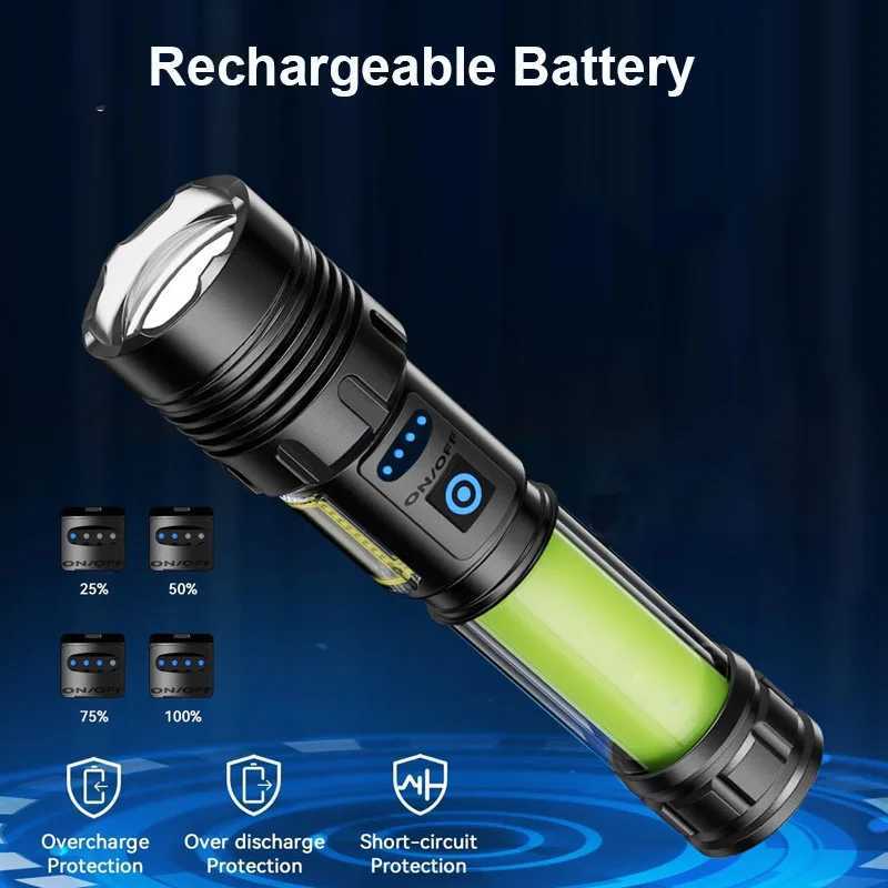 High Power Rechargeable Flashlight Ultra Powerful Led Torch Light Built-in Battery Tactical Flashlight For Outdoor Camping M251117