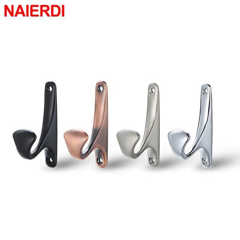 NAIERDI Zinc Alloy Simple Clothes Hanger Bathroom Towel Wall Mounted Clothes Hook Kitchen Bedroom Key Hat Bag Hanger Rack Holder C251117