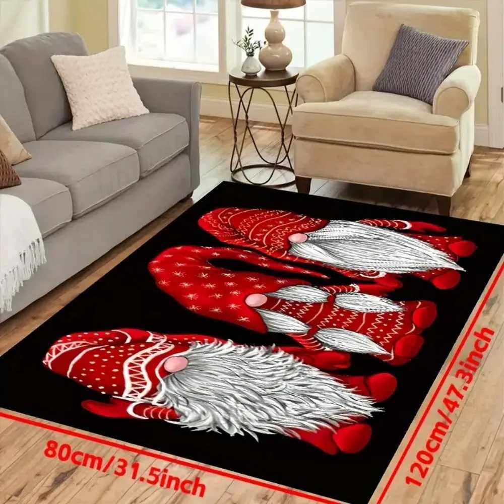 1pc Christmas Three Red Dwarves Doormat 100 Polyester Non-Slip Rug Machine Washable Home Holiday Decor Bedroom AccessoriesM251117