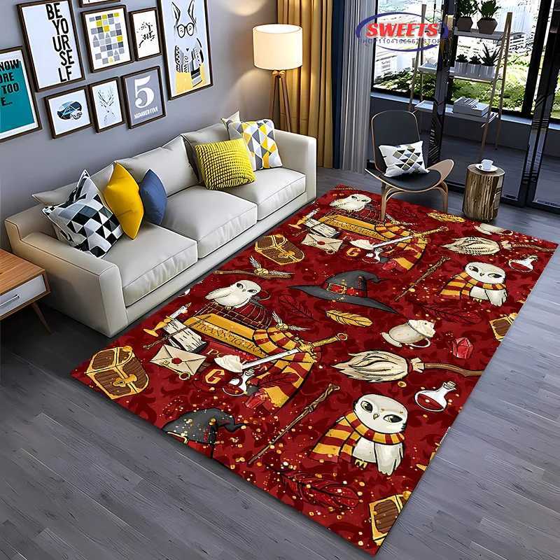 3D Magic Props Pattern Magic Hat Wand Floor Rug Carpet for Living Room Bedroom Sofa Mat Kitchen Doormat Non-slip Floor Mat GiftM251117