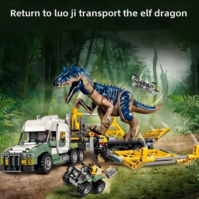 Dinosaur series Spinosaurus and Fengchen pterosaur aerial missions compatible with MOC set childrens dinosaur world park toy giftsY250417NIZT