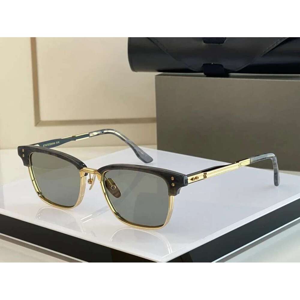 Statesman-Six Top High Quality Men Titanium Style Fashion Design Sunglasses For Womens With Box
