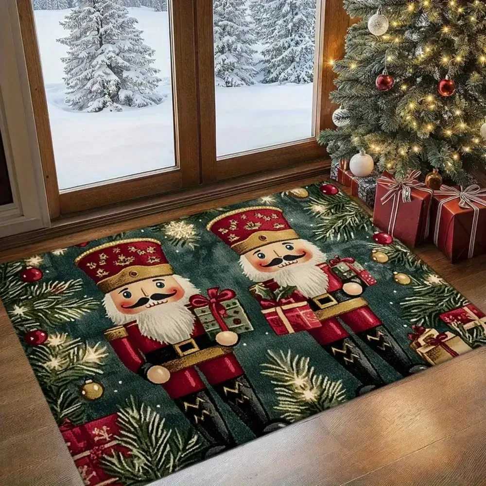 VIKAMA 1Pc Nutcracker Christmas Vacation Cute Colorful Christmas Doormat Waterproof Non-Slip Welcome Doormat Decorative RugM251117