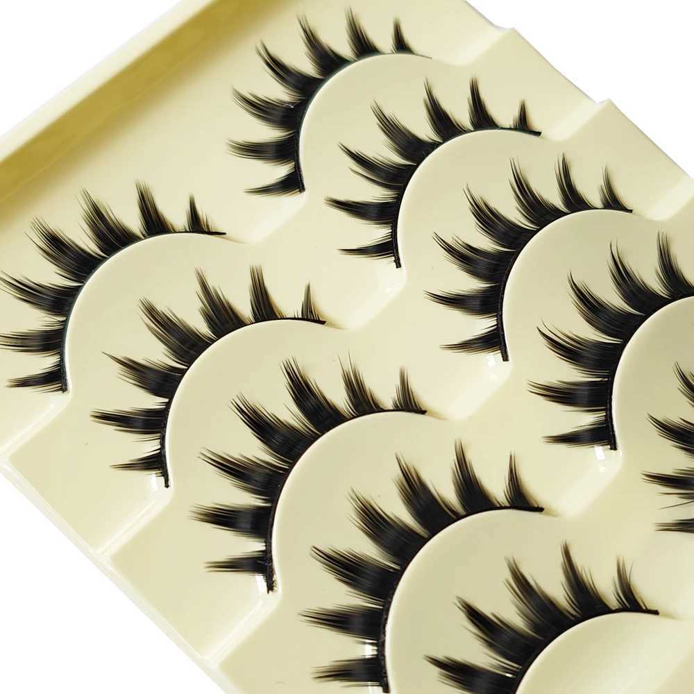 5 Paris Cat Eye False Eyelashes Long Thick Cosplay Fake Eye Lashes Extension Smokey Natural Makeup Handmade ReusableT251117