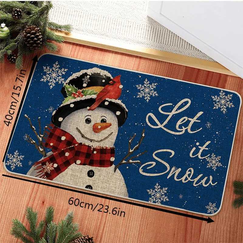 VIKAMA Christmas Carpet Santa Claus Pattern Doormat Festive Mat Living Room Bedroom Rug Welcome Mat Outdoor Carpet DecorativeM251117
