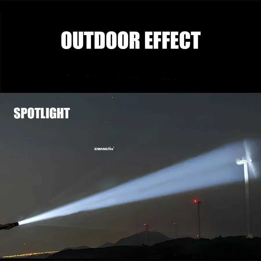 Heinast Powerful LED Flashlight With Display Rechargeable Telescopic Zoom Torch Emergency Lantern For Outdoor Camping Fishing M251117