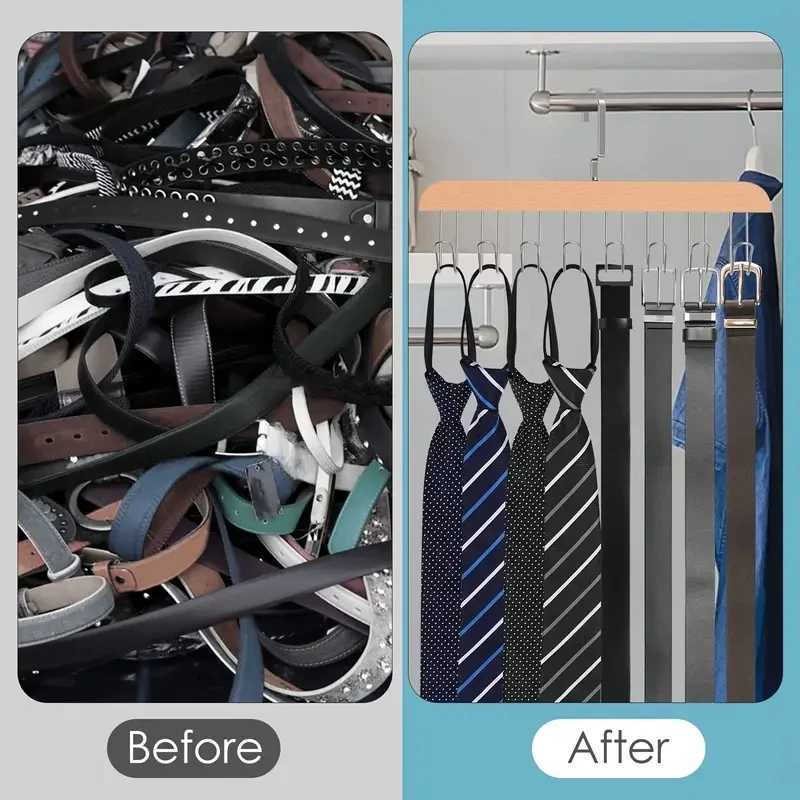 Wooden Clothes Hanger With 8 Bra Space Saving Hangers Heavy Duty Wooden Hanger With 360Rotating Closet Wardrobe C251117