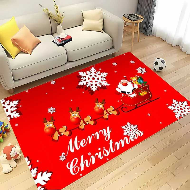 3D HD Printing Warm Christmas Carpet Living Room Rugs Bedroom Sofa Doormat Decor Mat Kid Non-slip Floor Alfombra New Year GiftsM251117