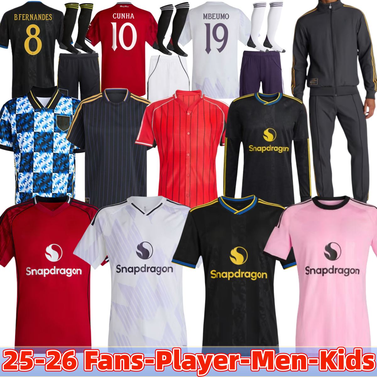 25 26 United Soccer Jerseys CUNHA AMAD MARTINEZ RASHFORD MAINOO CASEMIRO MALACIA 2025 2026 football shirt McTOMINAY MARTIAL B. FERNANDES men kids kit S-4XL
