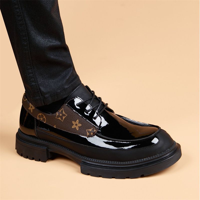 Luxury Shoes 2025 New Men's Formal Shoes Textured Genuine Leather Business Casual Lace-Up Derby for Office Wedding Events