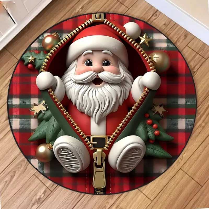 Merry Christmas Round Area Rug Bedroom Kitchen Mat Zipper Is Interesting Floor Bathroom Living Room Home Office Hallway CarpetM251117