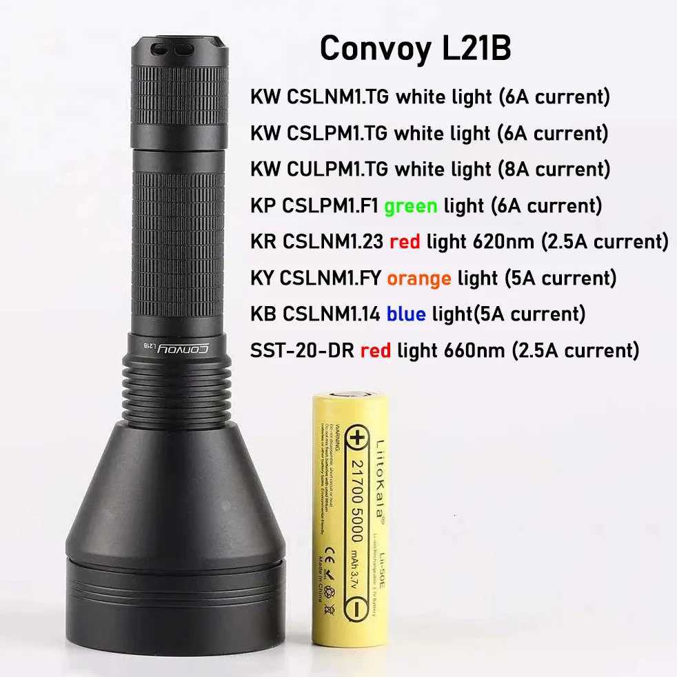 Convoy L21B Multi-option Flashlight High Power LED Torch Light M251117