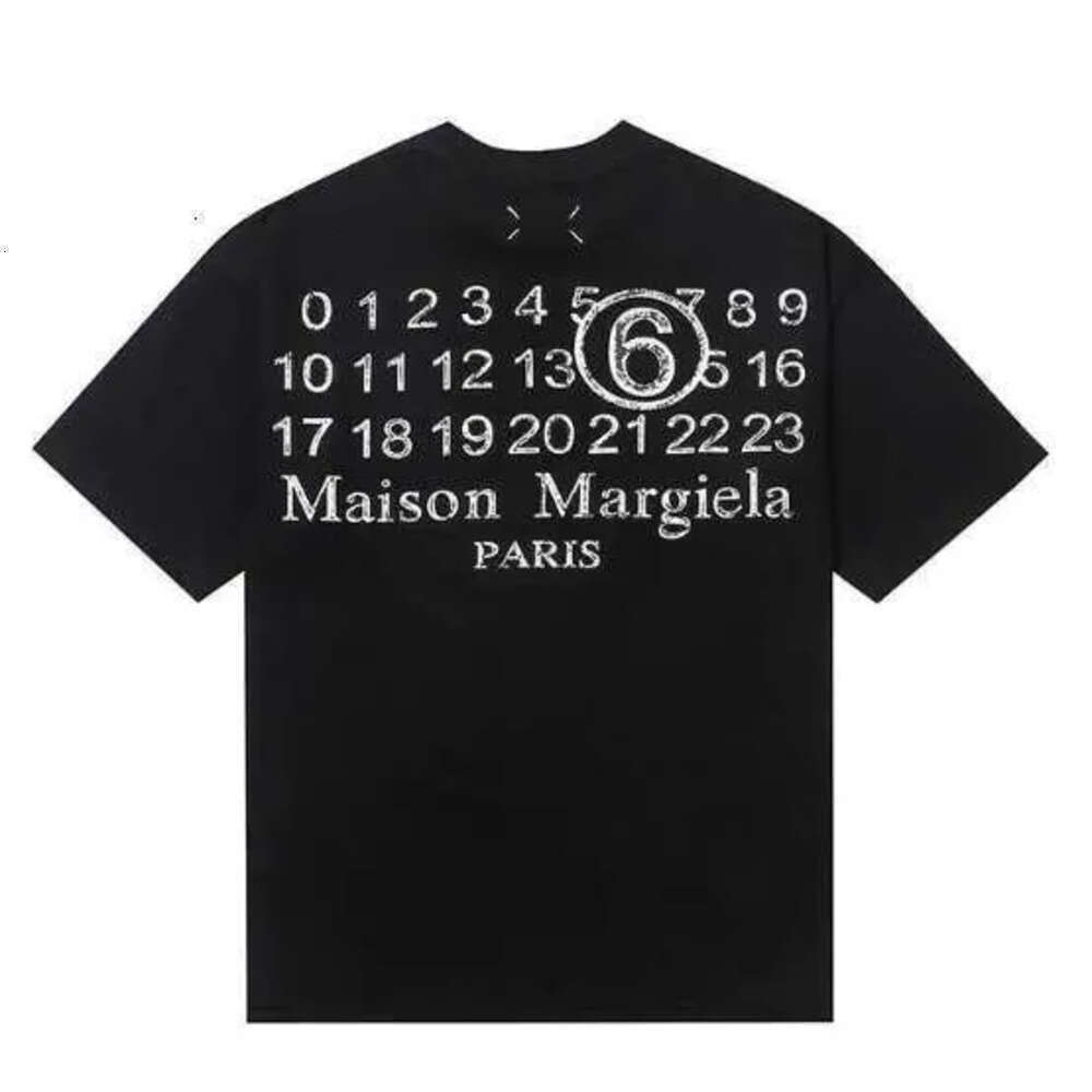 Maisonly Margeila T Shirts Unisex Casual Loose Crewneck Sweatshirt Short Sleeve Tops Mens Womens Designer Masons Tshirt Margela Print Digit Mm6 Graphic Tee