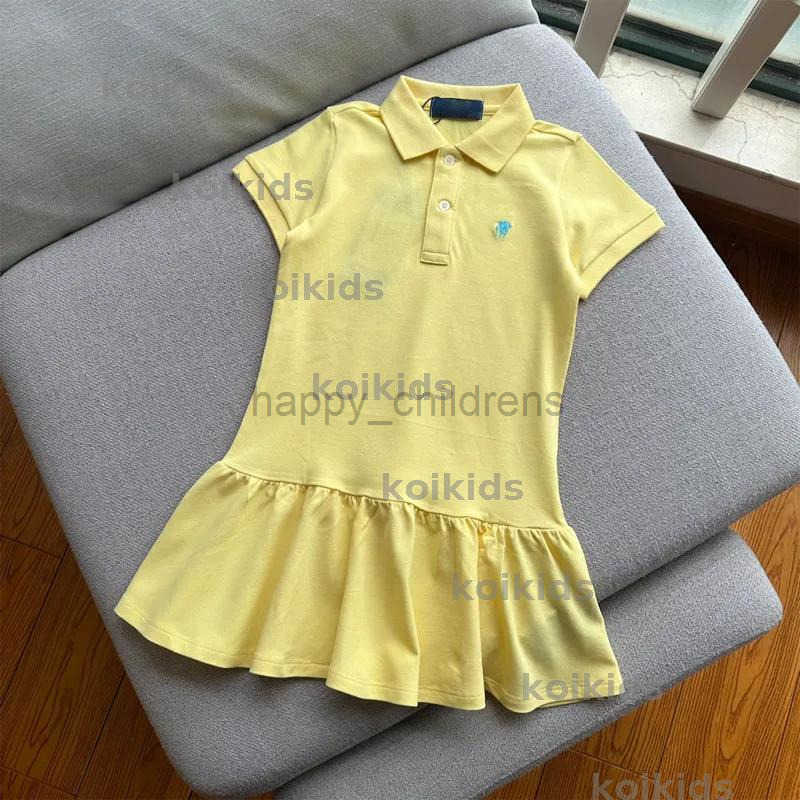 Girls Dress Luxury Polo Skirt Short Sleeved Jumpsuit Princess Pleat Dress Kid Clothing Designer Luxury Baby Girl Solid -8 Color Original Version DEG2503214 Y250417