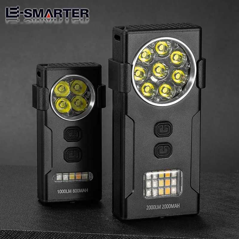 Mini LED EDC Keychain Flashlight Rechargeable Portable Work Light Outdoor Emergency Torch With Magnet Clip Camping Lanterns M251117