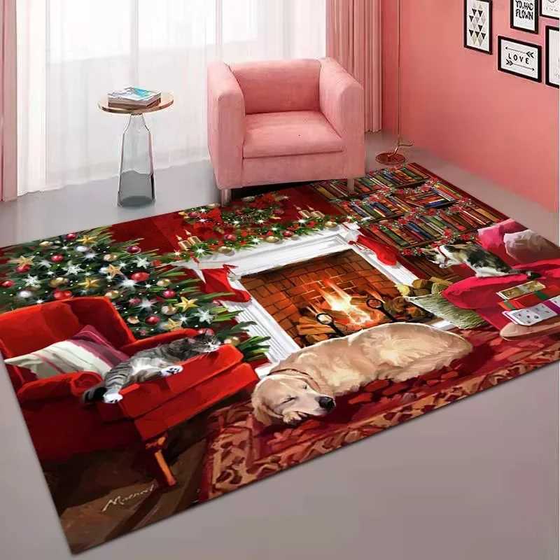 Christmas Santa Claus Snowman Carpet for Living Room Decor Sofa Table Large Area Bedroom Bedside Foot Pad Navidad DecorationM251117