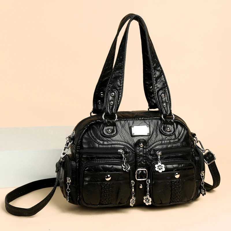 Luxury Soft Leather Tote Bag Large Capacity Multiple Pockets Shoulder Crossbody Bags Women Handbag Female Messenger BagsW251117