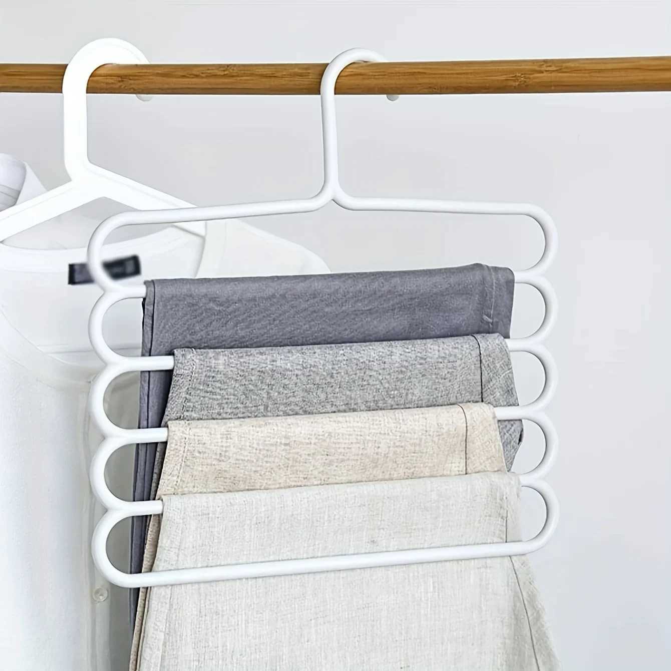 2/4Pcs Pants Rack Multifunctional Household Saving Space Multi Layer Trousers Hanger Pants Closet Color Clothes Peg 5 Layers C251117