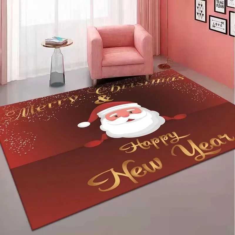 Christmas Tree Santa Claus Carpet Happy New Year Living Room Holiday Sofa Bedroom Study Kitchen Entrance Rug Non-slip Decor MatM251117