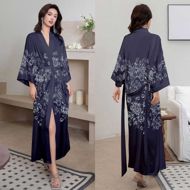 B827-Women's Modal Thin Home Clothes Pajamas Loose Short Sleeve Nightdress Over Knee Length Pleated Skirt