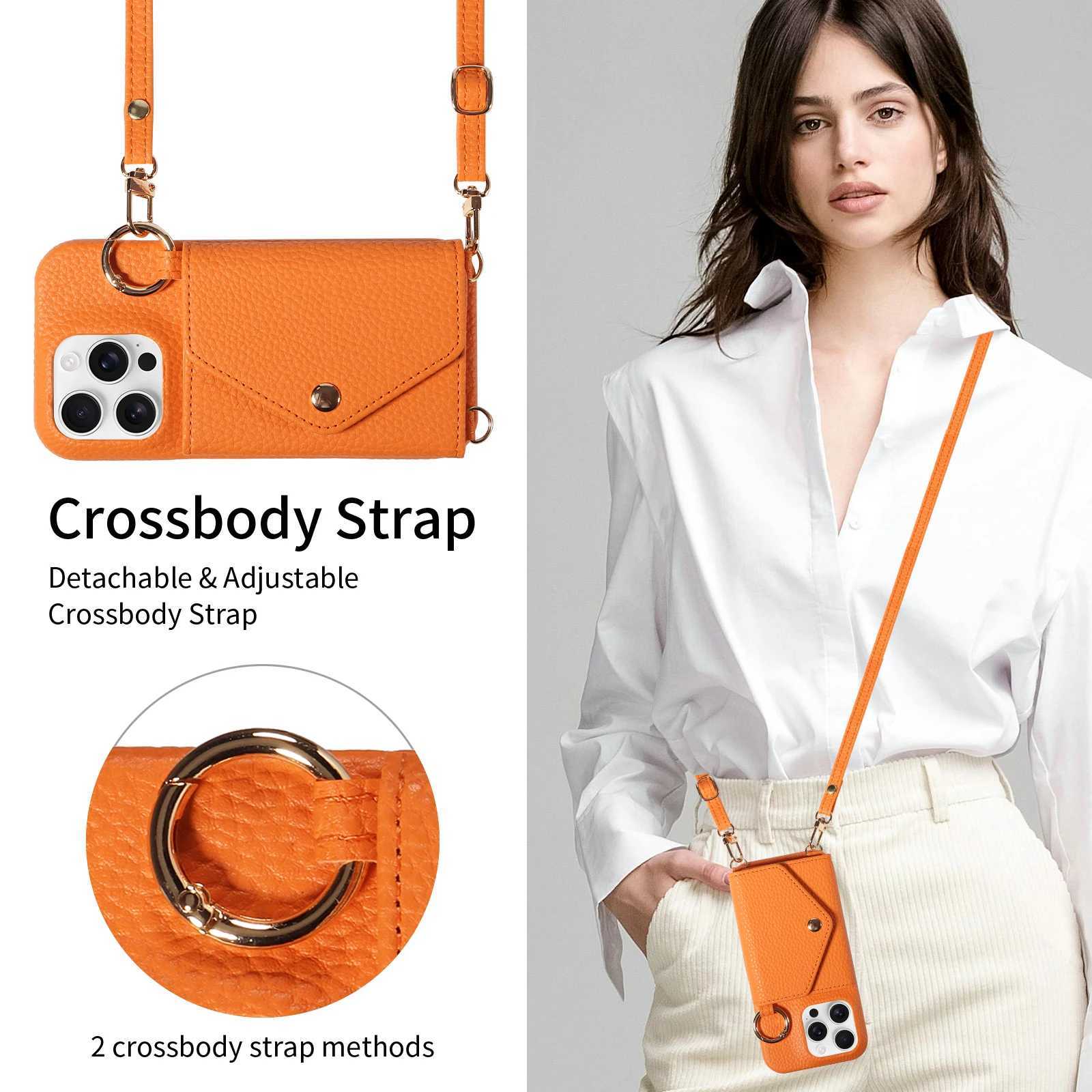 PU Leather Phone Case for IPhone17 17Air 17 Pro 17 Pro Max 16 15 14 13 Pro Crossbody Anti-demagnetization Anti-drop with Mirror J251202