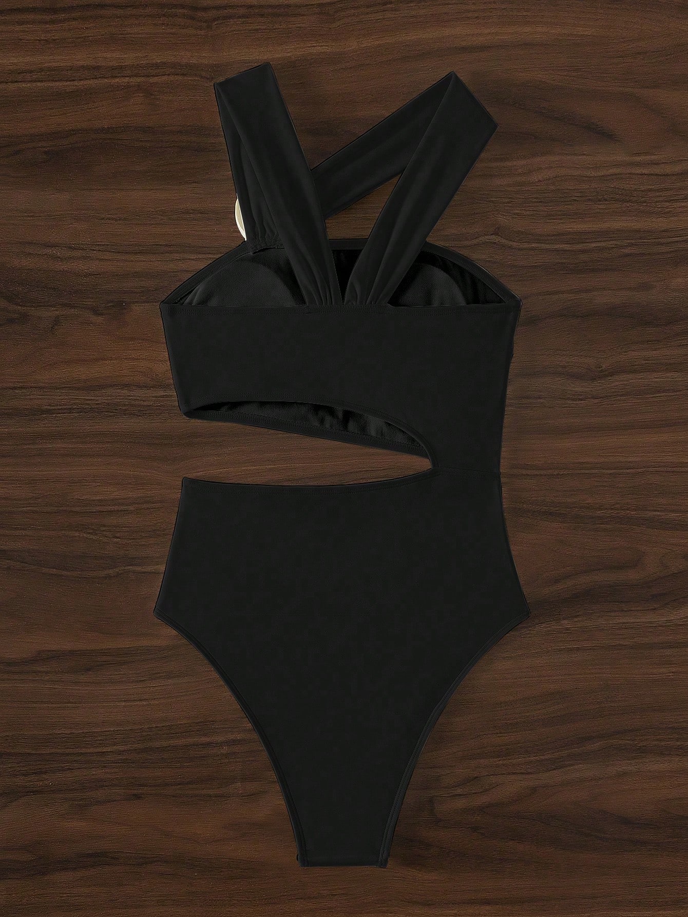 Women's Bikini Swimsuit Flower Pendant High-waisted Briefs Tuck in the Waist to Look Slimmer Single-shoulder Sling