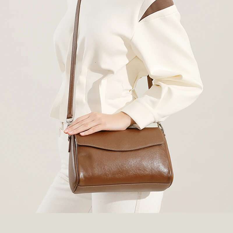 Burminsa 100% Cow Genuine Leather Shoulder Bags For Women 2025 Trend Designer Square Crossbody Purses Satchel Ladies Handbags
