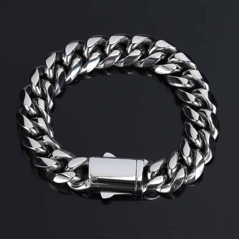 Nuoya 12MM 18K Gold Cuban Bracelet Wholesale Hip Hop Chain Jewelry PVD Plated Gold Cuban Bracelet for Men