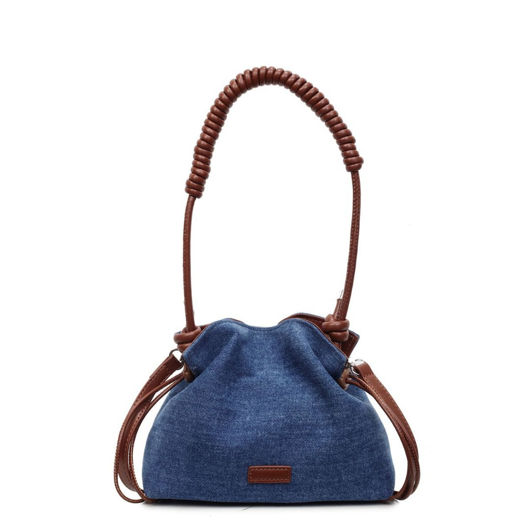 Nanfeng Chio2nd Denim Holiday Bucket Women 2024 New Versatile Shoulder Crossbody Small Bag for All Seasons ddmynov