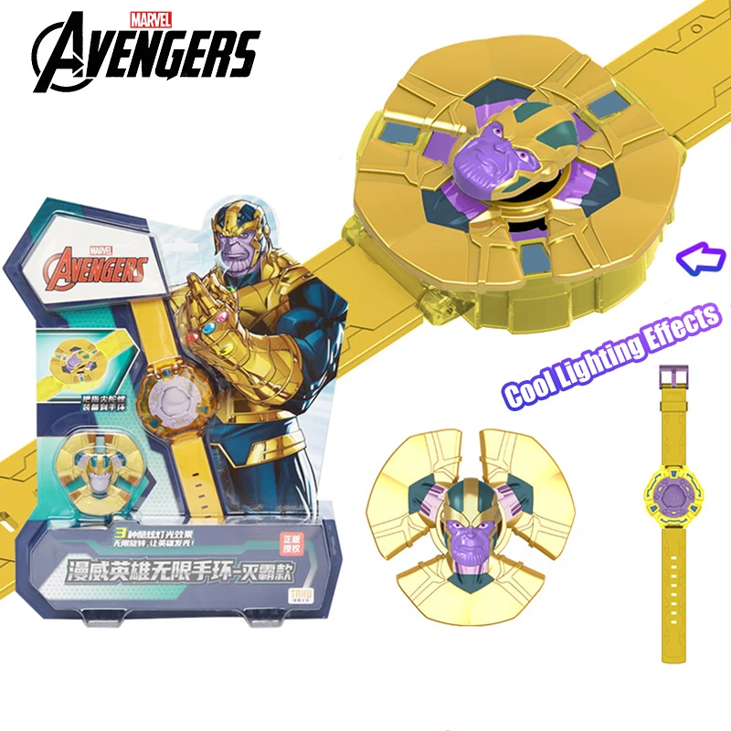 New Marvel Avengers Thanos Style 2pcs Fidget Spinner Wristband Three Kinds Of Glare Movie Peripheral Toy Set Boy Birthday Gifts