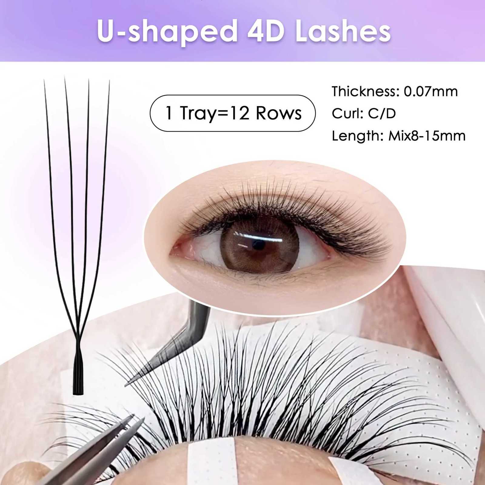 SEEDEW 2D/3D/4D/5D U Shaped Eyelashes Extension Premium Soft False Eyelashes Premade Fan U LashesT251117