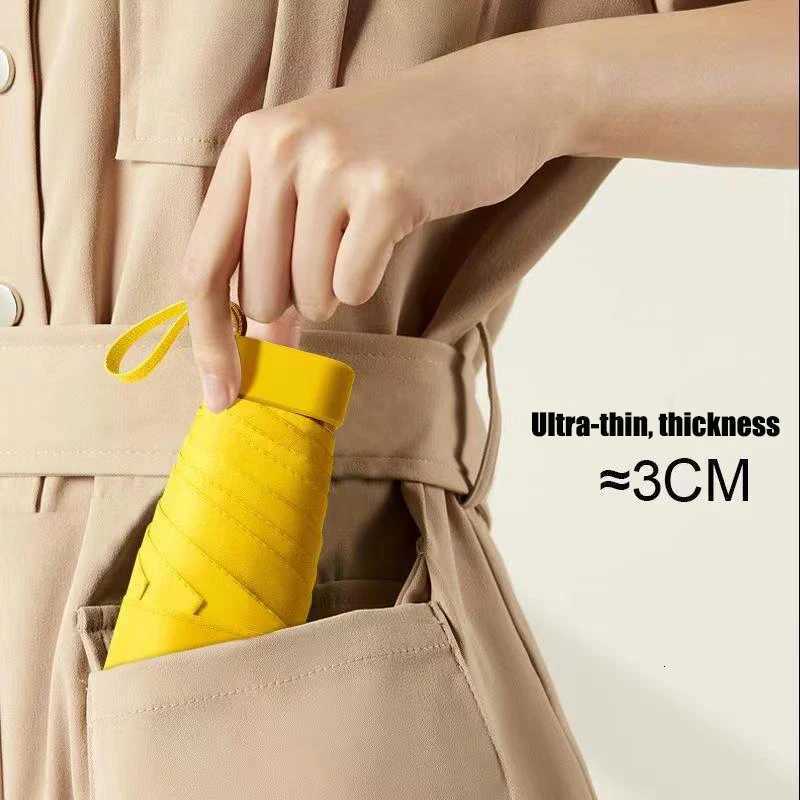 Mini Pocket Rain Umbrella UV folding umbrella Rainproof Sun Protection Outdoor Traveling Capsule Umbrella 5-Folding Parasol C251117