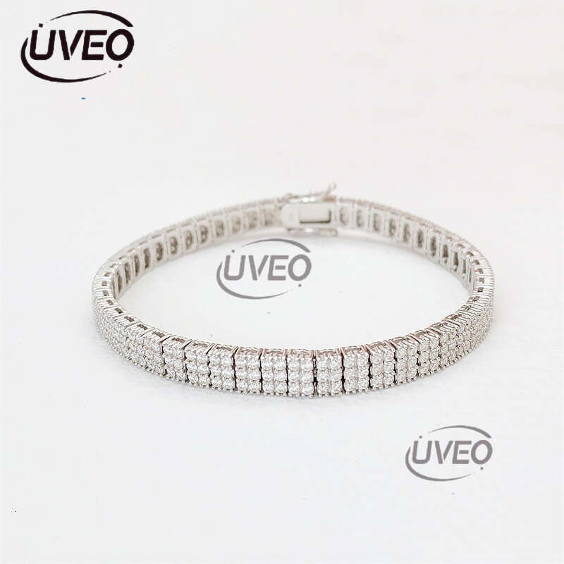 Moissanite Bracelet VVS Jewelry Gold 925 Moissanite Bracelet Clover Hiphop Pass Dias Tester Chain Mens Necklace