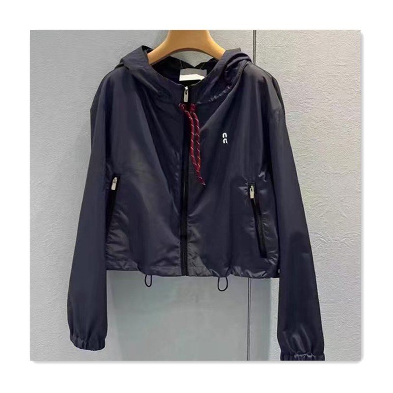 Womens jackets designer jackets fashion casual windbreakers spring lightweight hooded brown letter pattern women short skirt set windproof women jackets tops