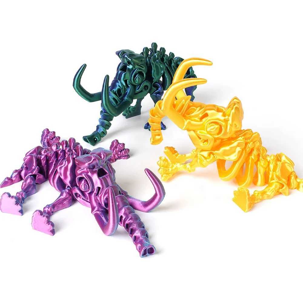 3D printed mammoth toy model multifunctional mobile organic animal decoration desktop creative novel toyY250417OVG5