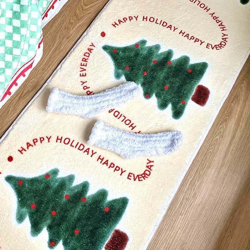 VIAKAMA Christmas Tree Runner Rug Home Bedroom Decoration Washable Non Slip Rug for Kitchen Living Room Hallway Laundry Door MatM251117