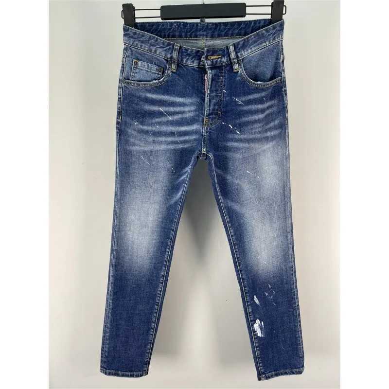 Men Classic Skinny Blue Denim Jeans Man Italian Style Stretch Ripped Denim Pants Quality Male Slim Fit Denim Trousers Size 38W251117 - view 3