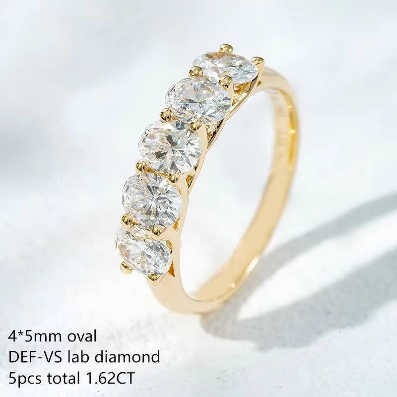 Oval 45MM DEF VVS VS Diamond Jewelry Starsgem Wedding Band 18K Solid Gold HPHT CVD Marriage Lab Grown Diamond Engagement Ring