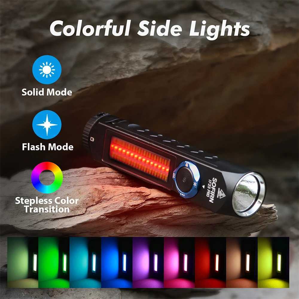 Sofirn IF23 PRO RGB Flashlight 21700 USB Rechargeable Torch XHP70B 5000lm Powerful LED Powerbunk Lamp with Magnetic IP66 M251117