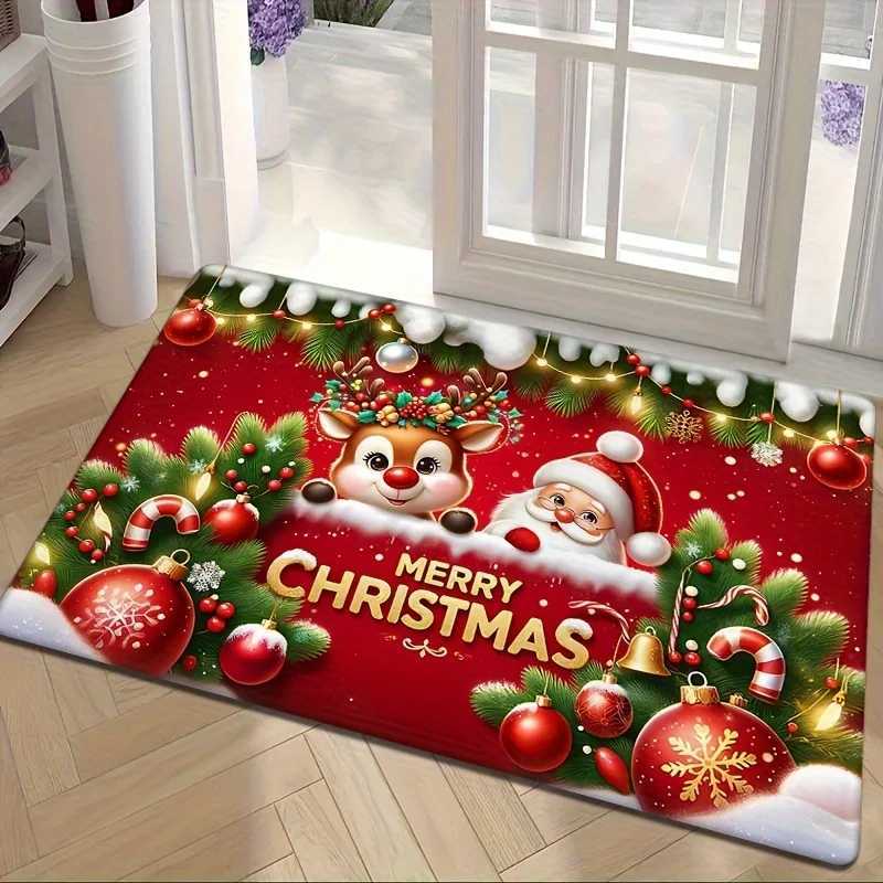 VIKAMA Christmas Reindeer Pattern Carpet Living Room Decoration Carpet Bedroom Carpet Holiday Home DecorationM251117
