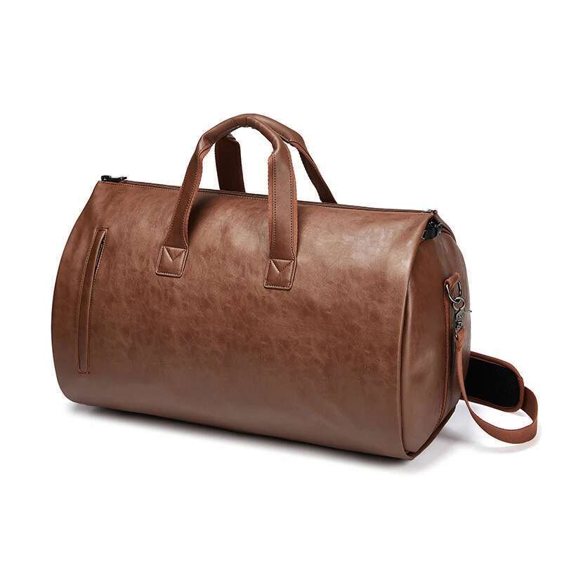 Suit storage formal folding PU leather large capacity business travel men's hand-held crossbody suit bag