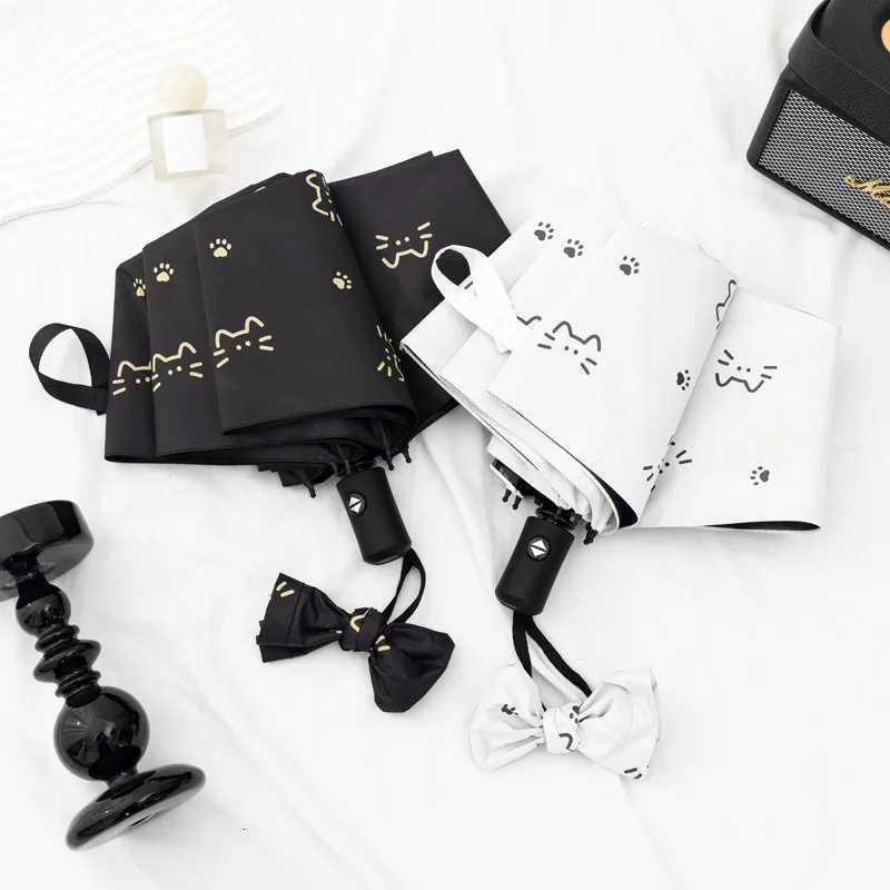 Folding cat parasol sun protection UV protection dual-use umbrella for sunny and rainy days fully automatic parasol C251117