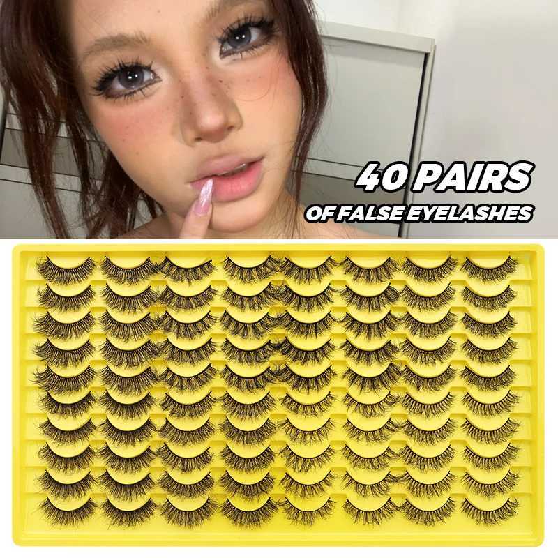 DINGSEN 40 pairs Volume Strip Lashes Faux Mink False Eyelashes Kit Cosmetics Soft Fake Volume Eyelash Extensions WholesaleT251117