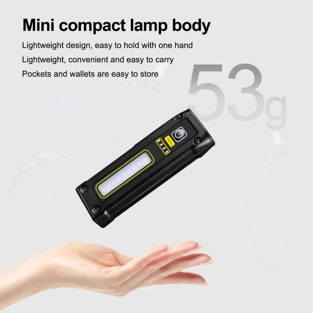 Portable Rechargeable LED Work Light Mini Magnetic Flashlight COB Side Light Mini Outdoor Flashlights Portable Torch Light M251117