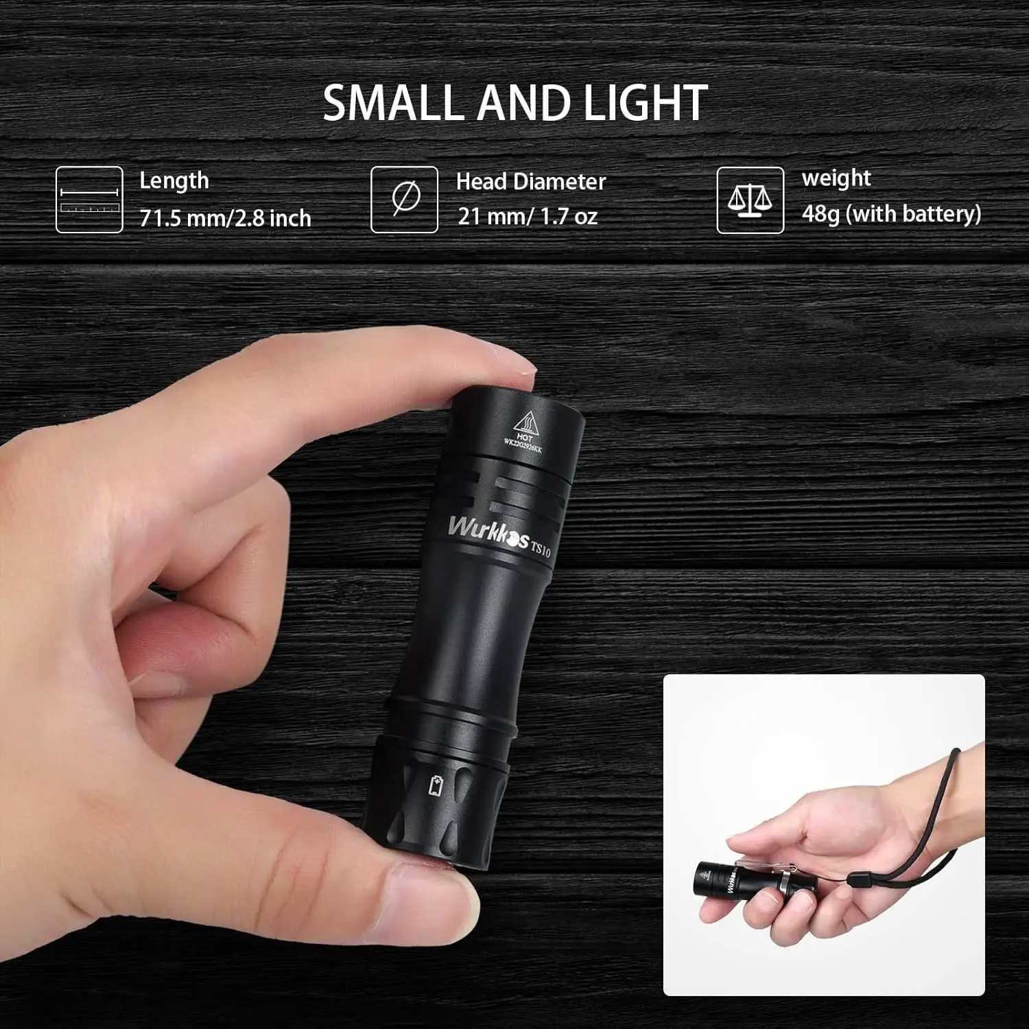 Wurkkos New TS10 V2 14500 Powerful Mini EDC Flashlight with 3 90 CRI LEDs and 3 RGB Aux LEDs Anduril 20 Max 1400lm IPX8 Torch M251117