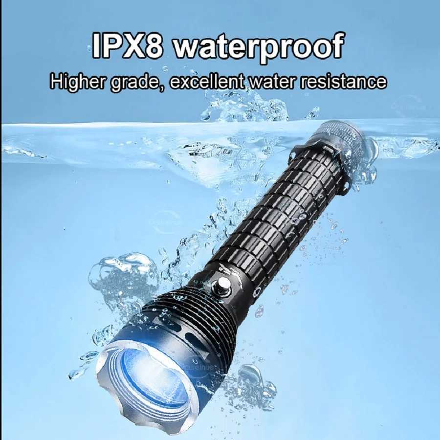 Newest XHP360 Professional Diving Flashlight IPX8 Underwater Lamp High Power LED Flashlights Powerful Scuba Diving Torch Lantern M251117
